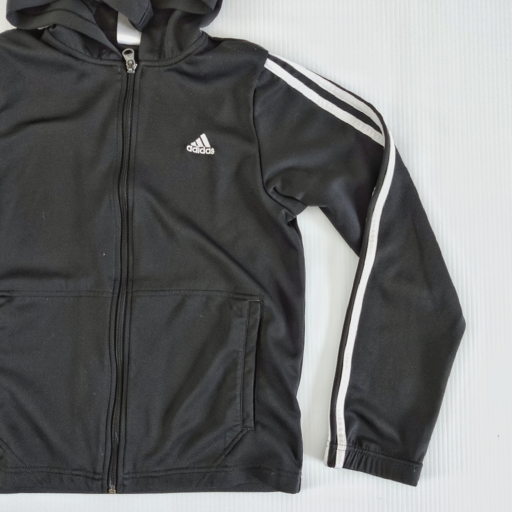 Adidas Essentials 3 Stripes Hooded Track Jacket M - Picture 2 of 6